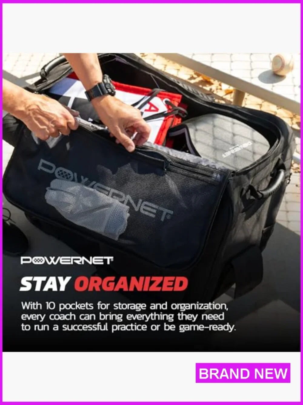 Rolling Bucket Bag for Baseball Softball Gear Holds 2 Buckets Wheels